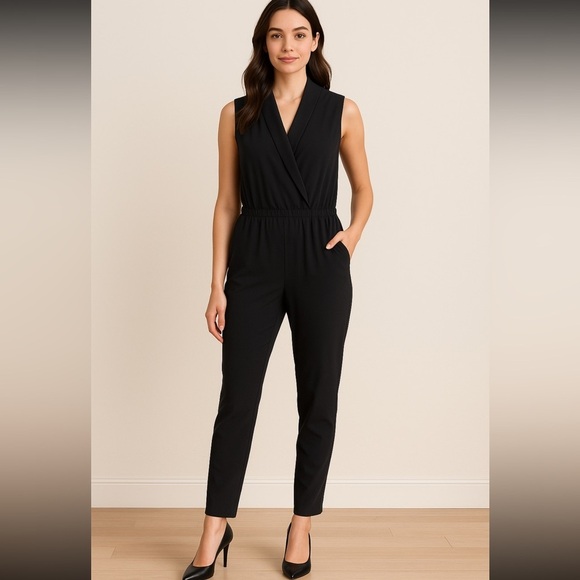 LOFT Pants - The Loft Black Sleeveless Jumpsuit Size 00